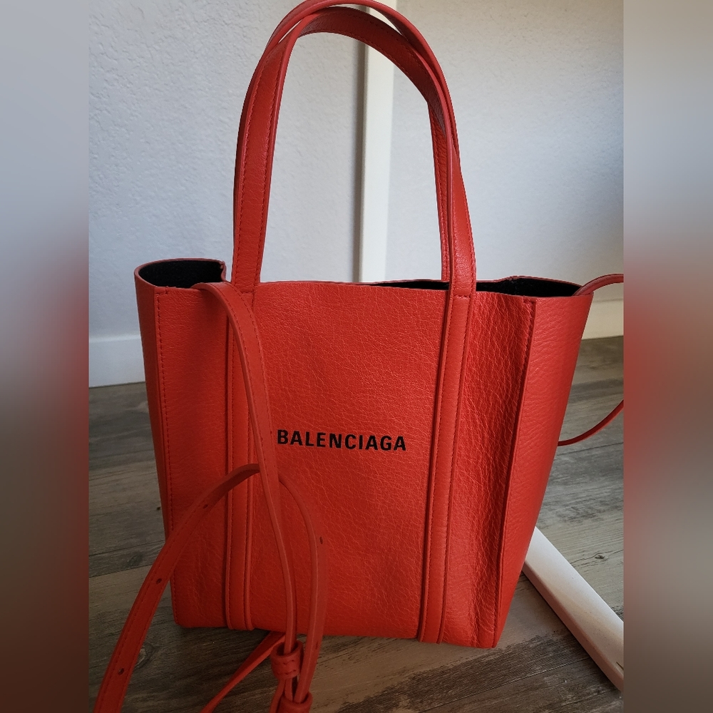 Red Balenciaga Everyday Tote